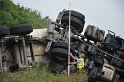 LKW umgestuerzt A 1 Rich Saarbruecken P101